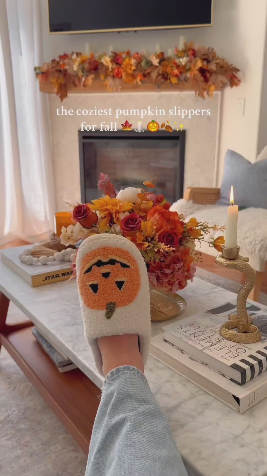 Grinning Pumpkin Plush Slippers — Camp Hallow